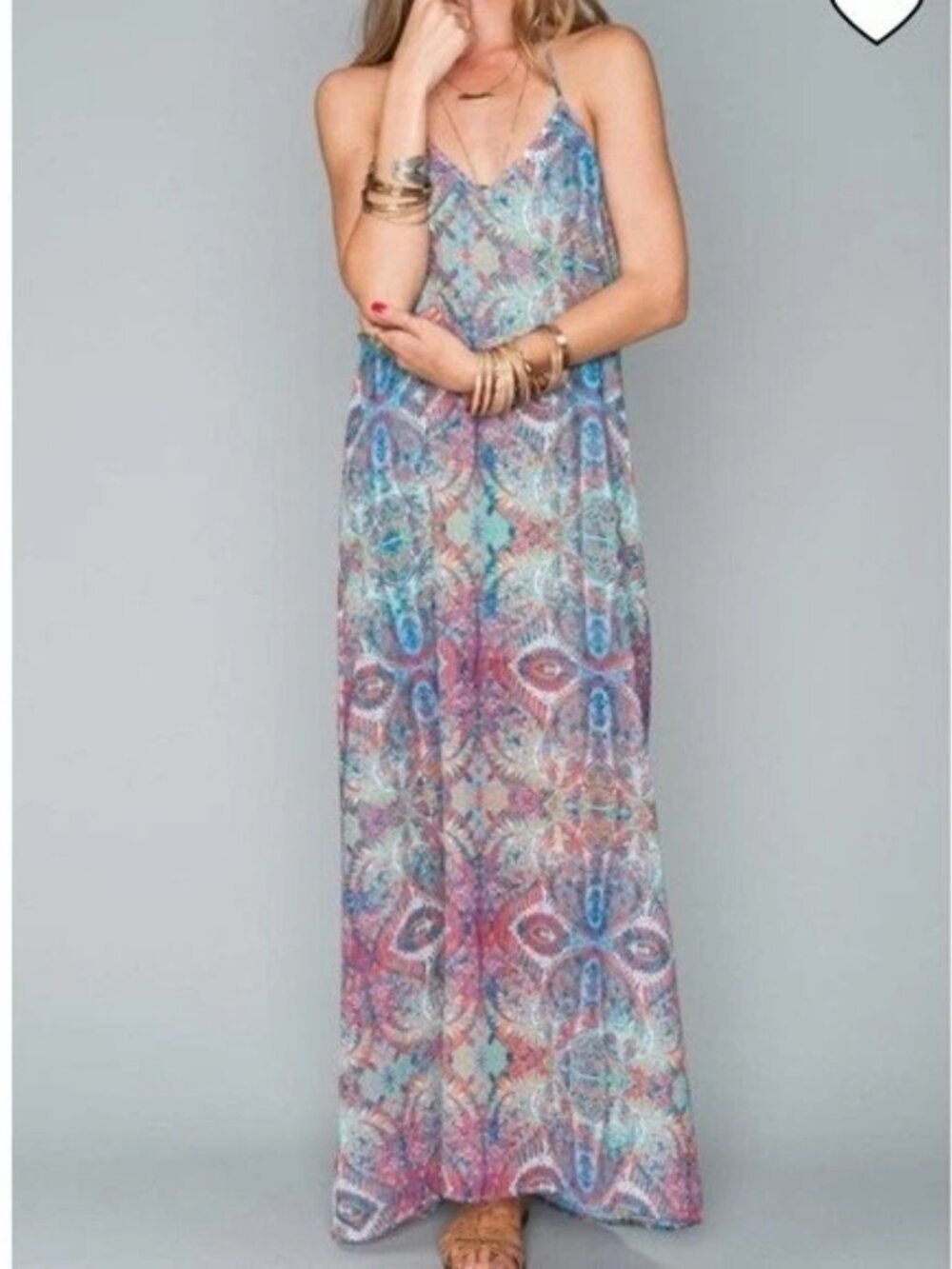 Show Me Your MuMu Erlyn Maxi Dress in Great Barrier Reef Medium